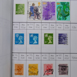 Lot de timbres de Grande Bretagne 1862-1996 oblitérés en 5 carnets à choix.