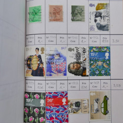 Lot de timbres de Grande Bretagne 1862-1996 oblitérés en 5 carnets à choix.