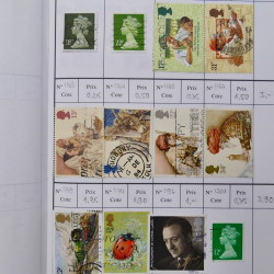 Lot de timbres de Grande Bretagne 1862-1996 oblitérés en 5 carnets à choix.