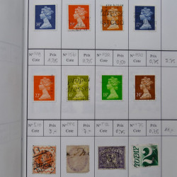 Lot de timbres de Grande Bretagne 1862-1996 oblitérés en 5 carnets à choix.
