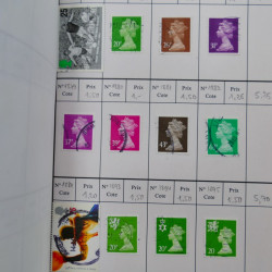 Lot de timbres de Grande Bretagne 1862-1996 oblitérés en 5 carnets à choix.