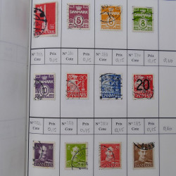 Lot de timbres de Danemark 1864-1997 oblitérés en 3 carnet à choix.