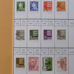 Lot de timbres de Danemark 1864-1997 oblitérés en 3 carnet à choix.