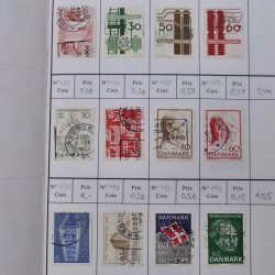 Lot de timbres de Danemark 1864-1997 oblitérés en 3 carnet à choix.
