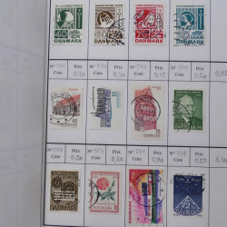 Lot de timbres de Danemark 1864-1997 oblitérés en 3 carnet à choix.