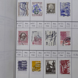 Lot de timbres de Danemark 1864-1997 oblitérés en 3 carnet à choix.