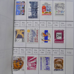 Lot de timbres de Danemark 1864-1997 oblitérés en 3 carnet à choix.