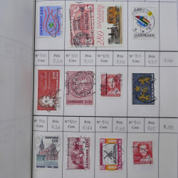 Lot de timbres de Danemark 1864-1997 oblitérés en 3 carnet à choix.
