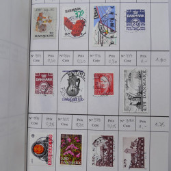 Lot de timbres de Danemark 1864-1997 oblitérés en 3 carnet à choix.