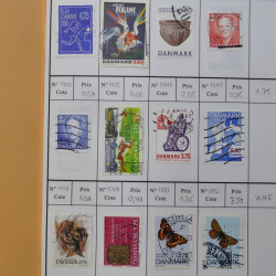 Lot de timbres de Danemark 1864-1997 oblitérés en 3 carnet à choix.