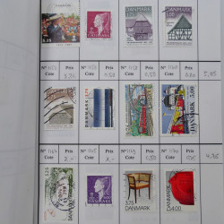 Lot de timbres de Danemark 1864-1997 oblitérés en 3 carnet à choix.