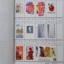 Lot de timbres de Danemark 1864-1997 oblitérés en 3 carnet à choix.