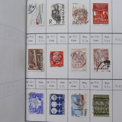 Lot de timbres de Danemark 1864-1997 oblitérés en 3 carnet à choix.