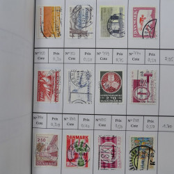 Lot de timbres de Danemark 1864-1997 oblitérés en 3 carnet à choix.