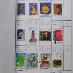 Lot de timbres de Danemark 1864-1997 oblitérés en 3 carnet à choix.