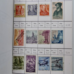 Lot de timbres d'Espagne 1860-1993 oblitérés en 6 carnets à choix.