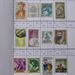 Lot de timbres d'Espagne 1860-1993 oblitérés en 6 carnets à choix.