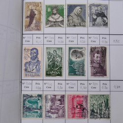Lot de timbres d'Espagne 1860-1993 oblitérés en 6 carnets à choix.