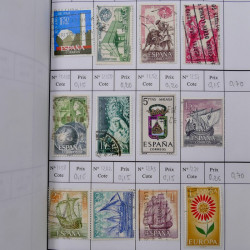 Lot de timbres d'Espagne 1860-1993 oblitérés en 6 carnets à choix.