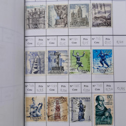 Lot de timbres d'Espagne 1860-1993 oblitérés en 6 carnets à choix.