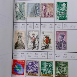 Lot de timbres d'Espagne 1860-1993 oblitérés en 6 carnets à choix.