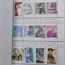 Lot de timbres d'Espagne 1860-1993 oblitérés en 6 carnets à choix.