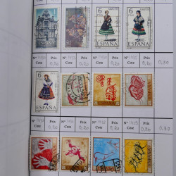 Lot de timbres d'Espagne 1860-1993 oblitérés en 6 carnets à choix.