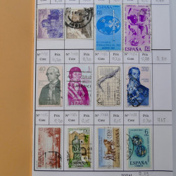 Lot de timbres d'Espagne 1860-1993 oblitérés en 6 carnets à choix.