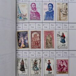Lot de timbres d'Espagne 1860-1993 oblitérés en 6 carnets à choix.