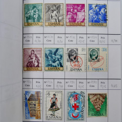 Lot de timbres d'Espagne 1860-1993 oblitérés en 6 carnets à choix.
