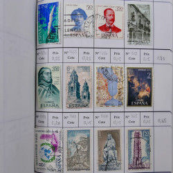 Lot de timbres d'Espagne 1860-1993 oblitérés en 6 carnets à choix.