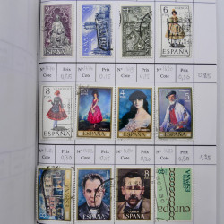 Lot de timbres d'Espagne 1860-1993 oblitérés en 6 carnets à choix.