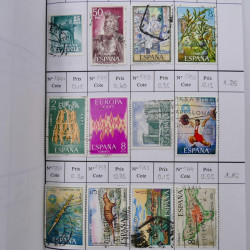 Lot de timbres d'Espagne 1860-1993 oblitérés en 6 carnets à choix.