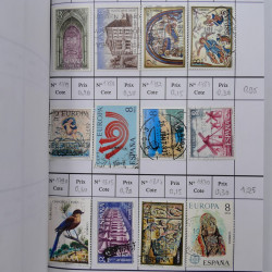 Lot de timbres d'Espagne 1860-1993 oblitérés en 6 carnets à choix.