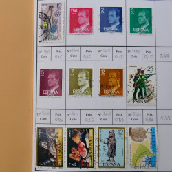 Lot de timbres d'Espagne 1860-1993 oblitérés en 6 carnets à choix.