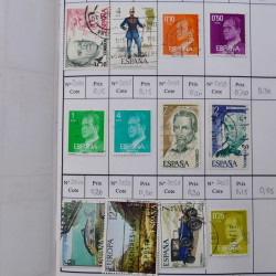 Lot de timbres d'Espagne 1860-1993 oblitérés en 6 carnets à choix.