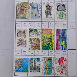 Lot de timbres d'Espagne 1860-1993 oblitérés en 6 carnets à choix.