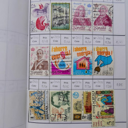 Lot de timbres d'Espagne 1860-1993 oblitérés en 6 carnets à choix.
