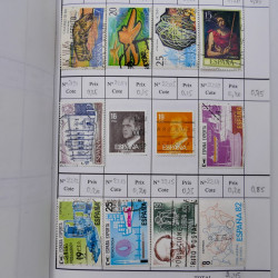 Lot de timbres d'Espagne 1860-1993 oblitérés en 6 carnets à choix.