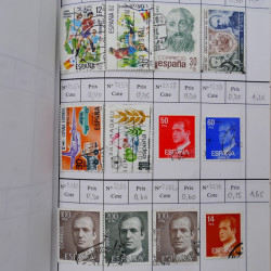 Lot de timbres d'Espagne 1860-1993 oblitérés en 6 carnets à choix.