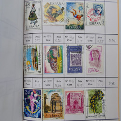 Lot de timbres d'Espagne 1860-1993 oblitérés en 6 carnets à choix.