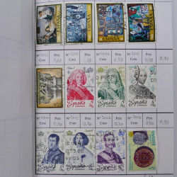 Lot de timbres d'Espagne 1860-1993 oblitérés en 6 carnets à choix.