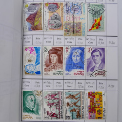 Lot de timbres d'Espagne 1860-1993 oblitérés en 6 carnets à choix.
