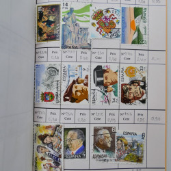 Lot de timbres d'Espagne 1860-1993 oblitérés en 6 carnets à choix.