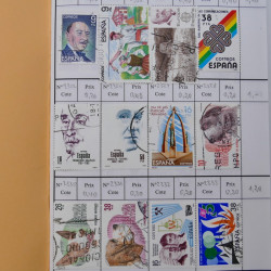 Lot de timbres d'Espagne 1860-1993 oblitérés en 6 carnets à choix.