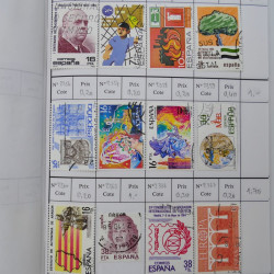 Lot de timbres d'Espagne 1860-1993 oblitérés en 6 carnets à choix.