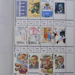 Lot de timbres d'Espagne 1860-1993 oblitérés en 6 carnets à choix.
