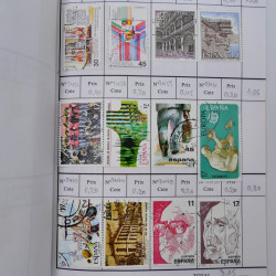 Lot de timbres d'Espagne 1860-1993 oblitérés en 6 carnets à choix.