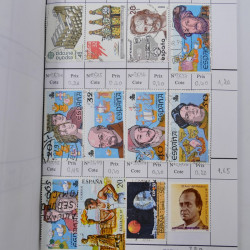 Lot de timbres d'Espagne 1860-1993 oblitérés en 6 carnets à choix.