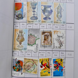 Lot de timbres d'Espagne 1860-1993 oblitérés en 6 carnets à choix.